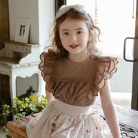 baby girls blouse vest 2021 summer korean children shirt toddler kids lace ruffles sweet princess tops girls sleeveless blouse