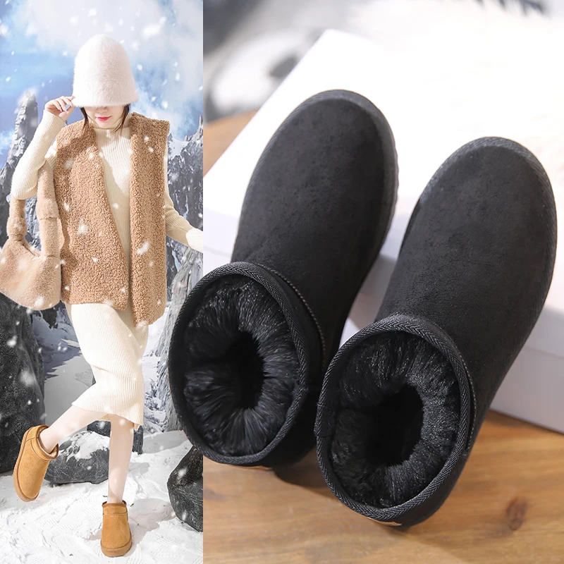 

Женские резиновые сапоги обувь сапоги-женские плюшевые сапоги на платформе с круглым носком роскошная дизайнерская австралийская зимняя о...