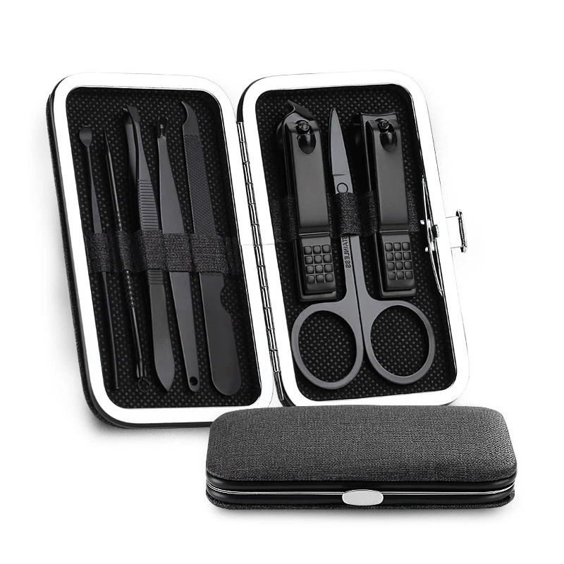 

8pcs/set Stainless Steel Nail Clippers Set Portable Multifunctional Pedicure Set Ear Pick Nail Clippers Nail Tool Manicure Set