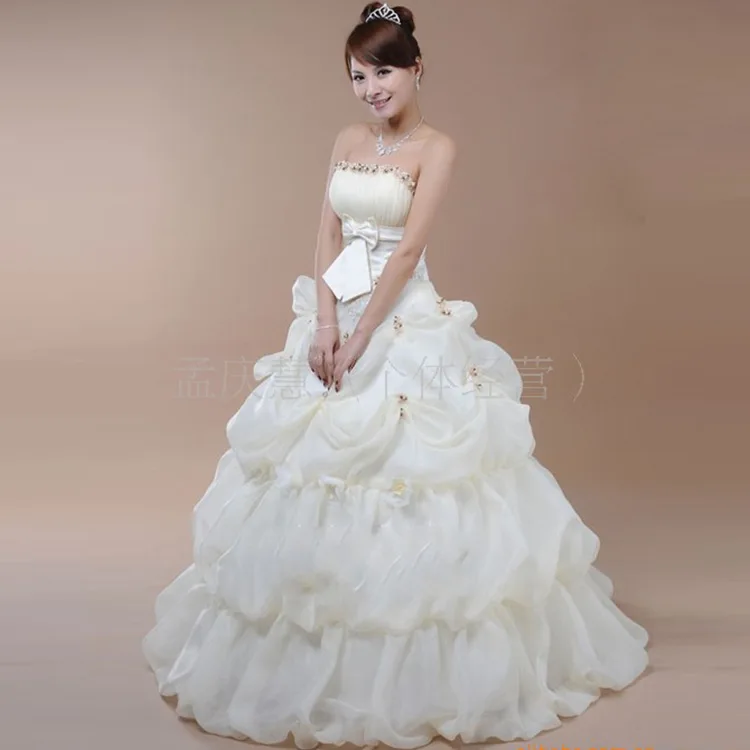 Свадебное платье без бретелек Mrs Win бальное с цветочным принтом элегантный наряд