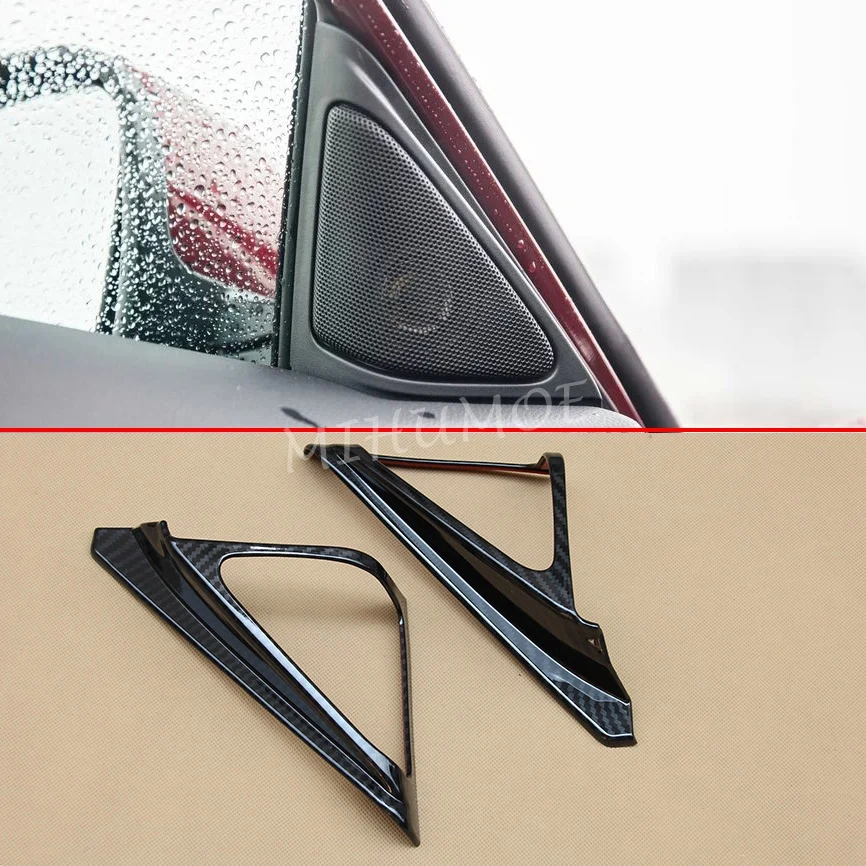 

Carbon Fiber A-Pillar Speaker Surrounds For Honda Accord 2018 2019 2020 2021 Black Interior Loudspeaker Trims Cover
