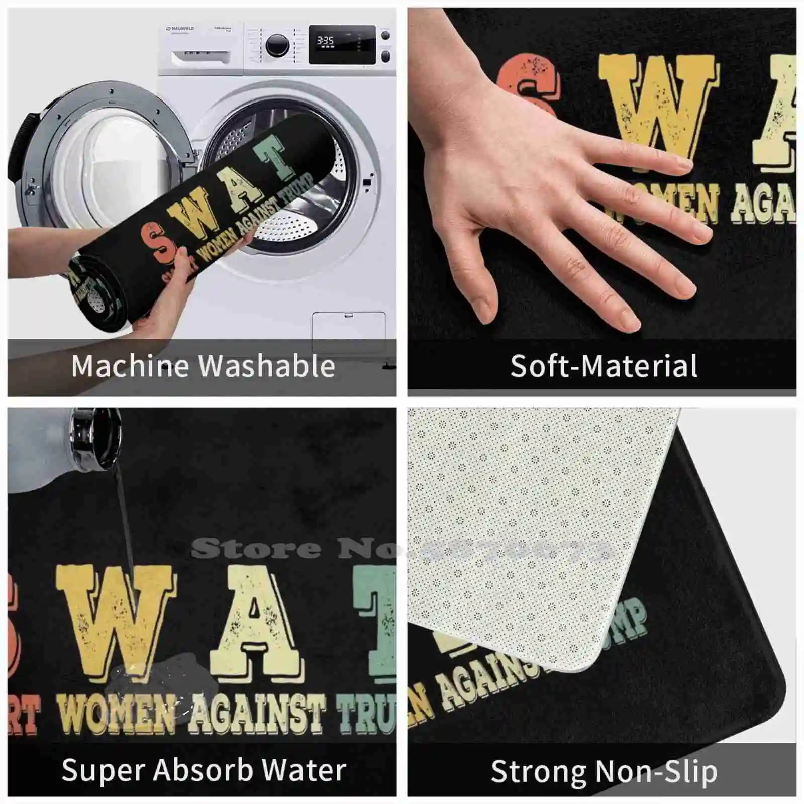 Забавный противоударный 3D коврик Swat для женщин против Трампа товары дома ног -