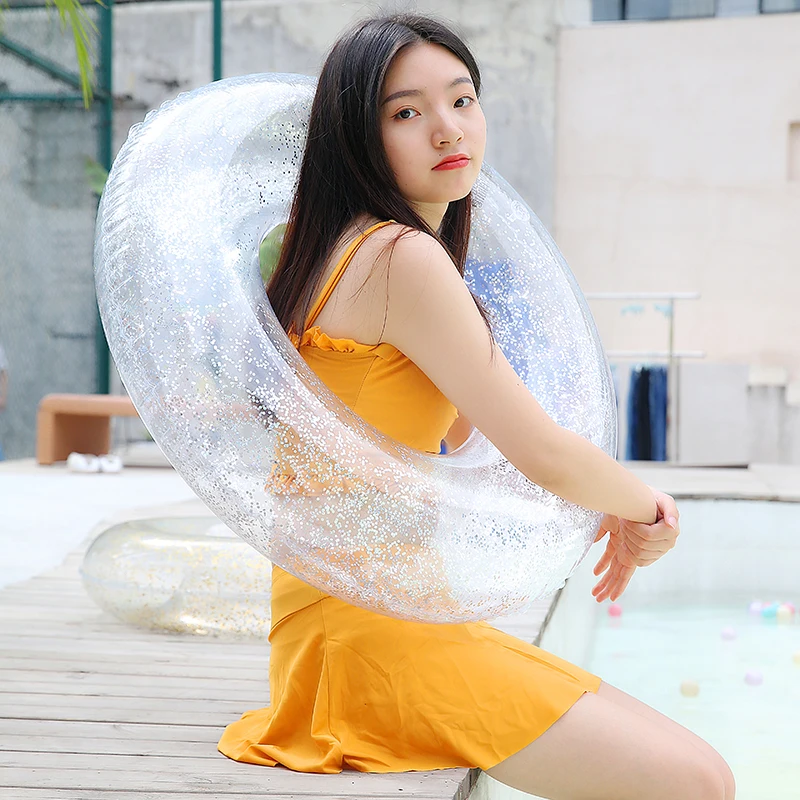 Фитнес 1 шт. Пластик надувные блестками плавательные круги буй для взрослых и