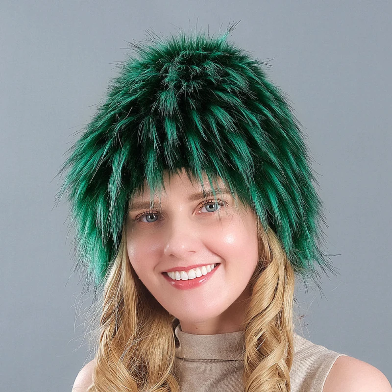 

New Women Winter Hat Thick Warm Faux Fur Hat Ladies Ski Earflap Cap Female Warm Winter Beanie Hat Women Skullies Beanies