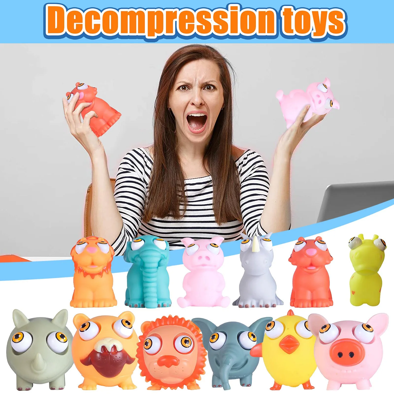 

NEW Stress reliever toys Pseudo Toys Decompression Vent Burst Eye Pinch Happy Holiday Children's Toys New fidget toys Juguetes