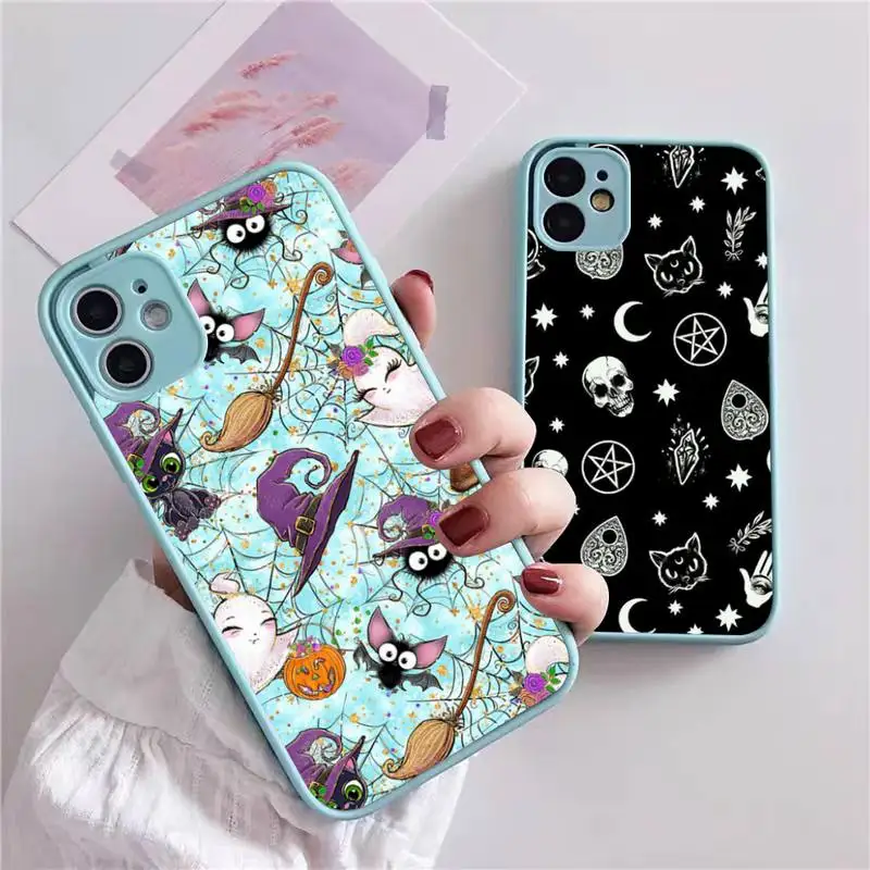 

Witchcraft Dark Witch Phone Case For iphone 13 12 11 xr xs x 7 8 pro max Light blue Soft TPU Silicone Clear Case Cover