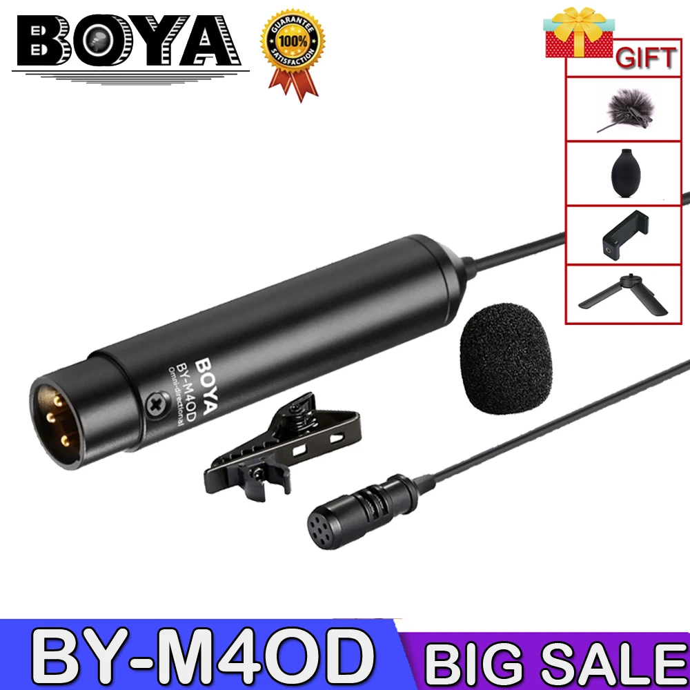 BOYA BY-M4OD XLR Lavalier конденсаторный микрофон с отворотом клип на для камеры