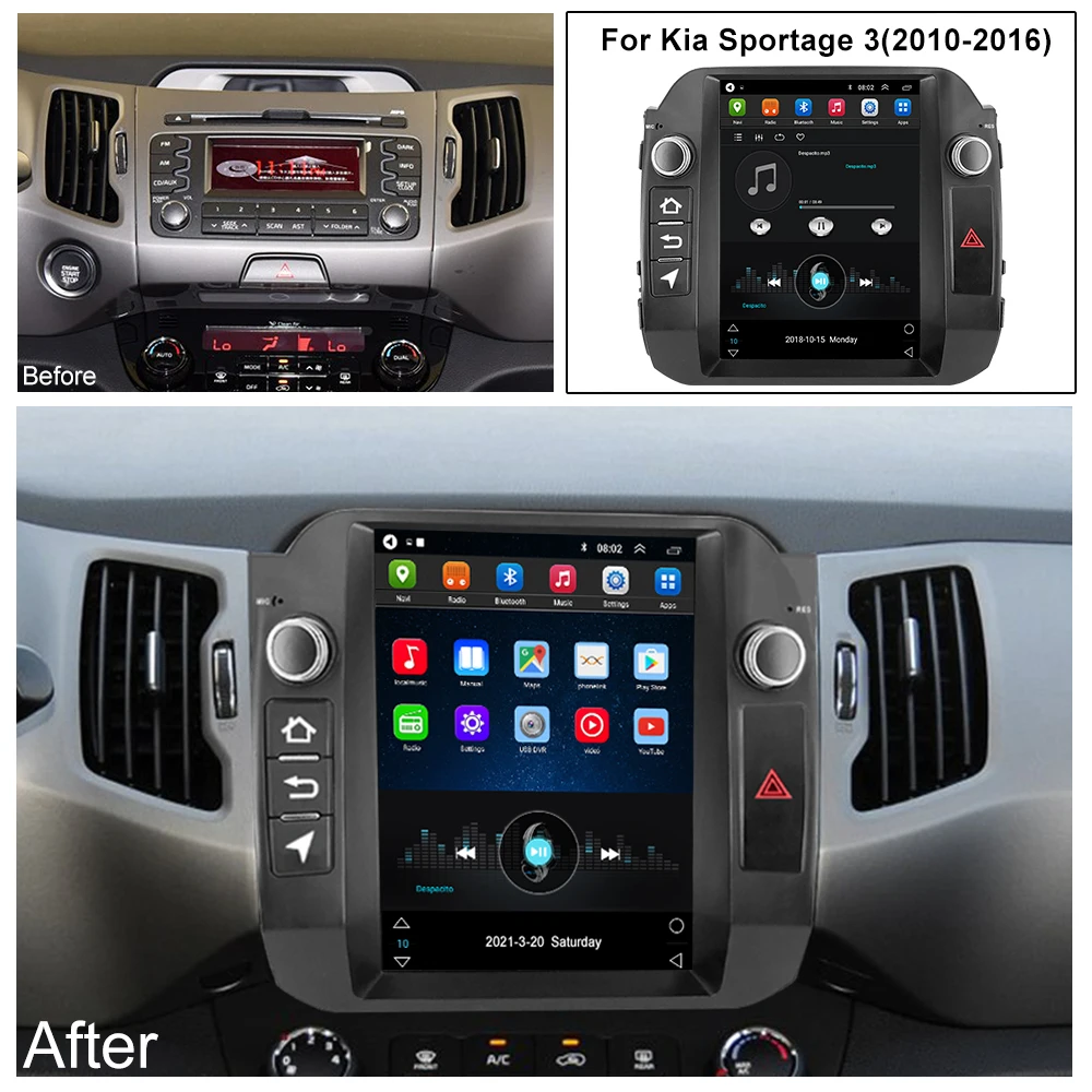 2 Din Android радио Rds автомобильный мультимедийный видеоплеер для Kia Sportage 2008 2015 Tesla Тип