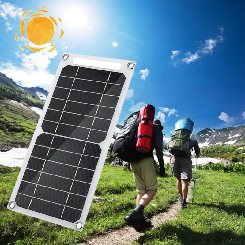 

10W 6W Portable Solar Panel 5V USB Port Mini Solar Power Charger Outdoor Camping Phone Power Bank Hung on Bag Battery Recharge