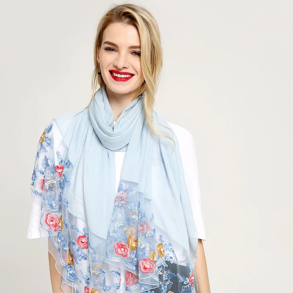 Чистая Пряжа маленькая Роза ногтей бисера леди шарф мода сто-набор вышитые из