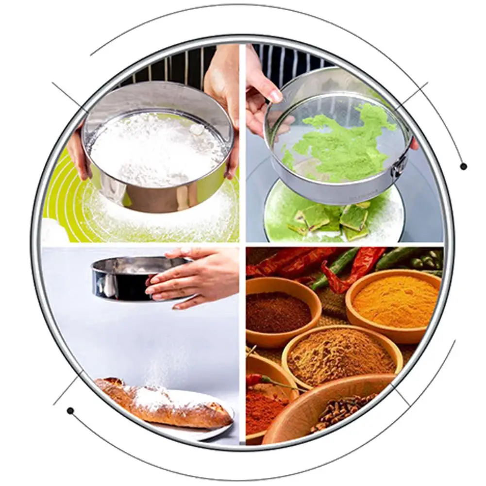 Сито для муки из тонкой сетки профессиональный Круглый сито нержавеющей стали 1