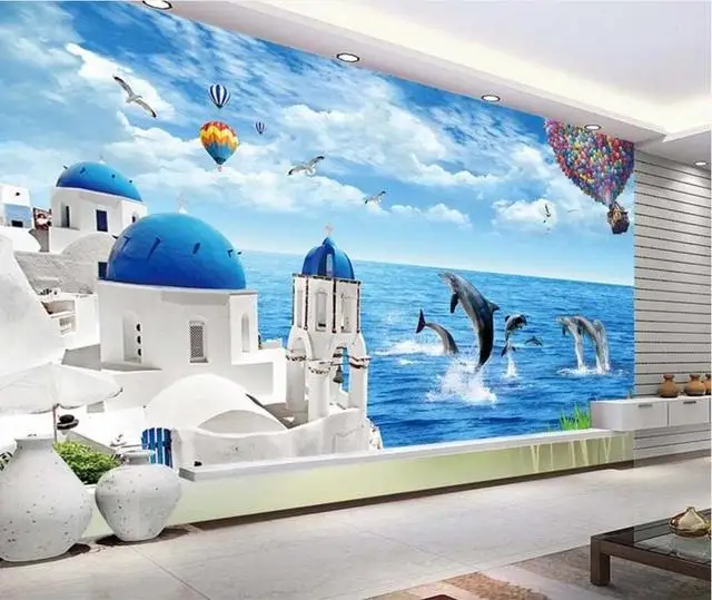 Самоклеящиеся обои на заказ 3D настенная Фреска для пола в Эгейском