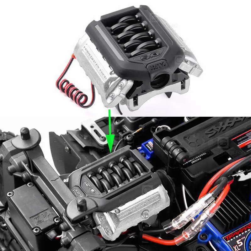 

Simulate F11 V8 5.0 Engine Radiator Double Fan For 1/10 RC Crawler Car Trax TRX4 Defender Bronco AXIAL SCX10 RC4WD D90 D110