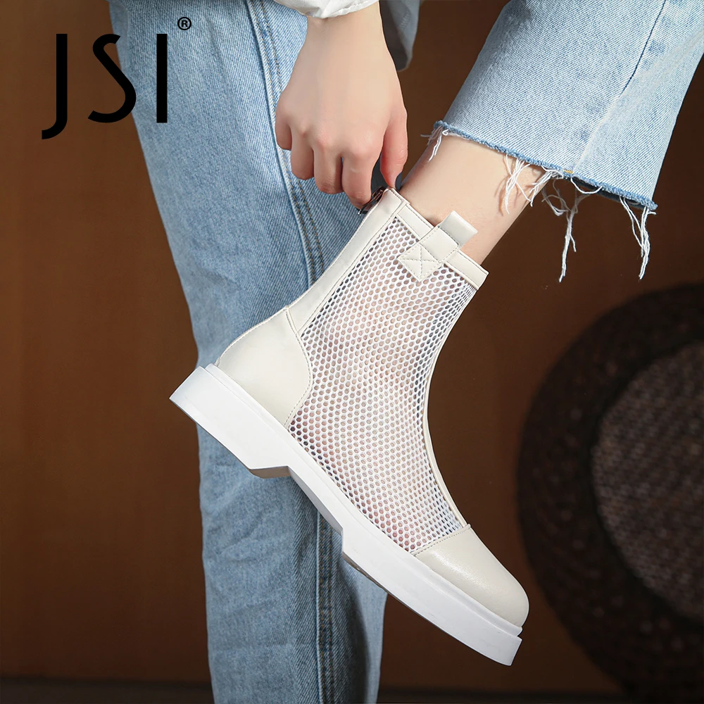 

JSI/летние женские ботинки; Коллекция 2021 года; Современная нейтральная стильная обувь из натуральной кожи с круглым носком; Новинка; Дышащая ...