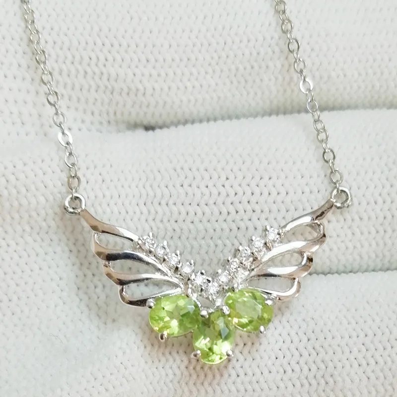 За ювелирное изделие натуральное Настоящее ожерелье из перидота с подвеской