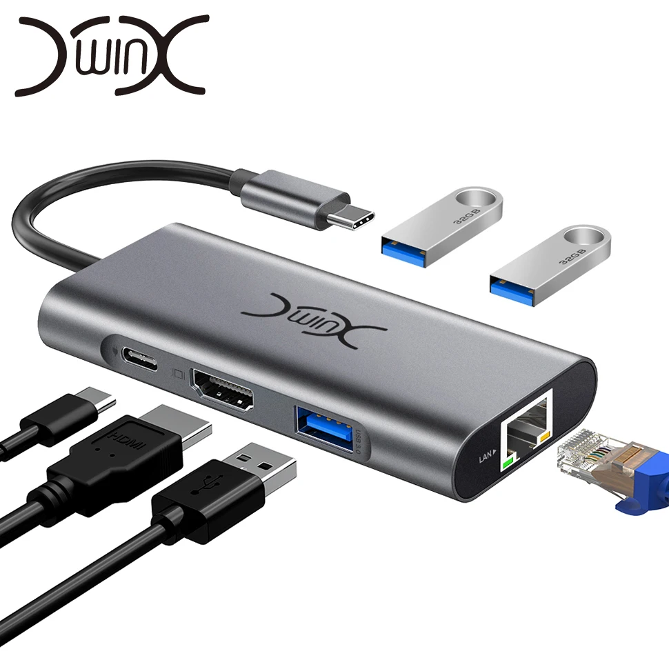 Usb хаб YXwin C Multi USB 3 0 HDMI RJ45 с адаптером питания usb разветвитель для MacBook Pro аксессуары
