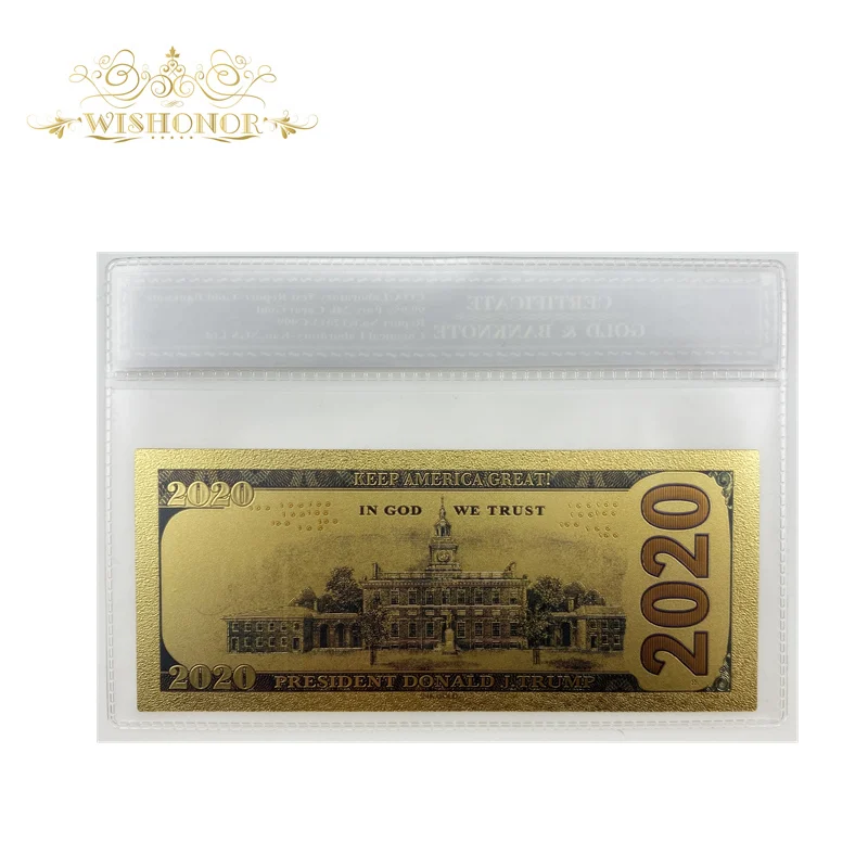 Лучшая цена за 2020 Трамп американский доллар банкноты в 24 позолоченные мировой
