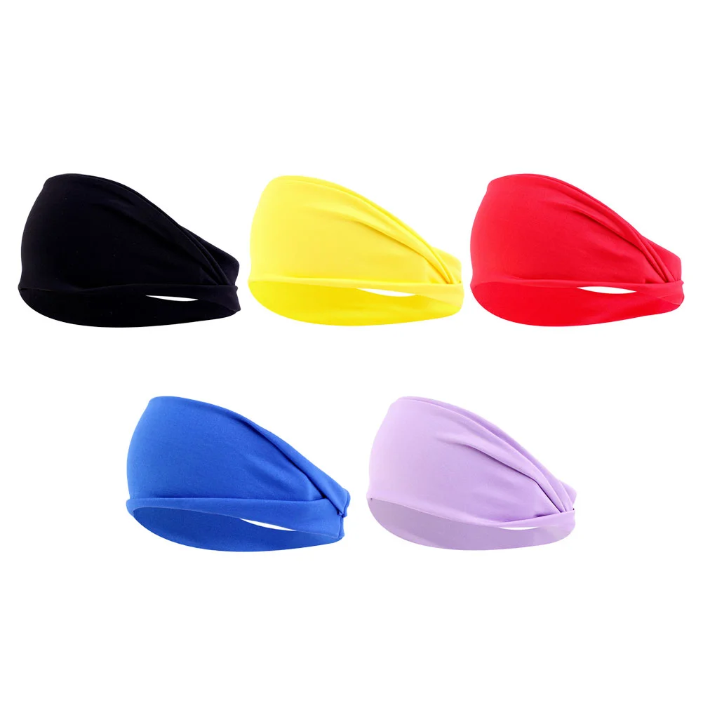 

5 шт. удобные повязки на голову, дышащие повязки на голову, спортивные аксессуары (разные цвета)