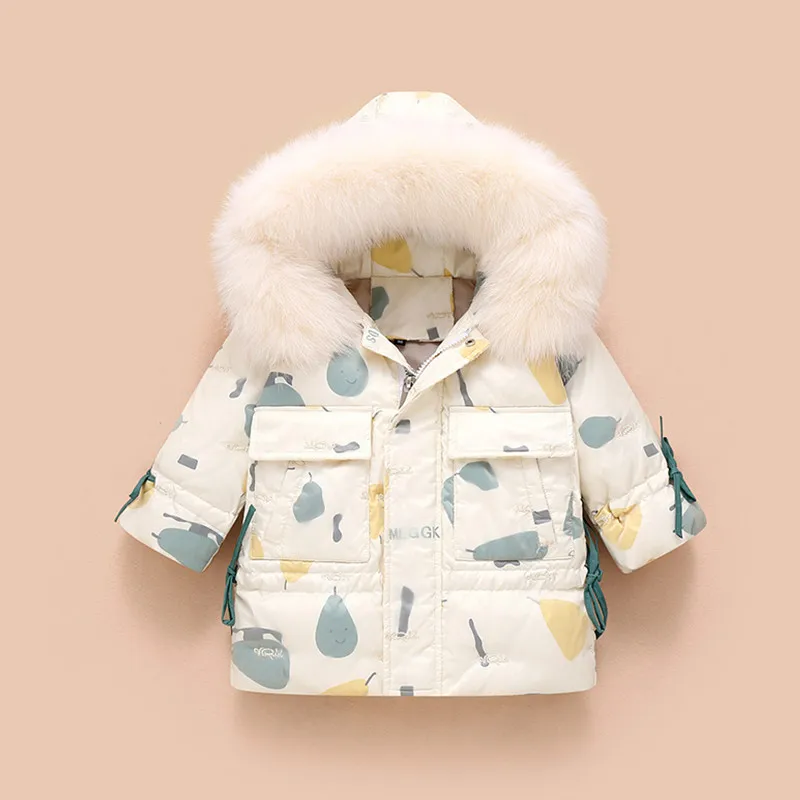 

Baby Girls Winter Snowsuit Children's Down Jacket For Girls Warm Kids Baby Coat Outwear Thicken Cute Baby Girl Clothes 2-6 Years