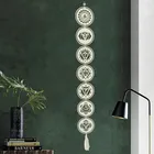 Чакра исцеляющая настенная художественная декорация 7 колец деревянная настенная подвесная декорация деревянная тарелка подвеска религиозное исцеляющее украшение подарок