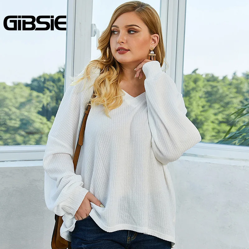 Женская трикотажная футболка GIBSIE повседневный белый пуловер с открытыми плечами