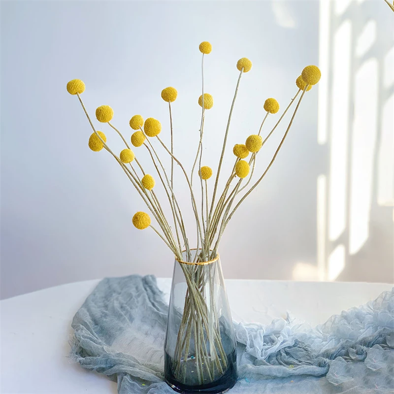 

10pcs/20pcs Golden Hammer Ball Flower Bouquet Home Decoration Dried Plant Indie Living Room Decor Wedding Party Christmas