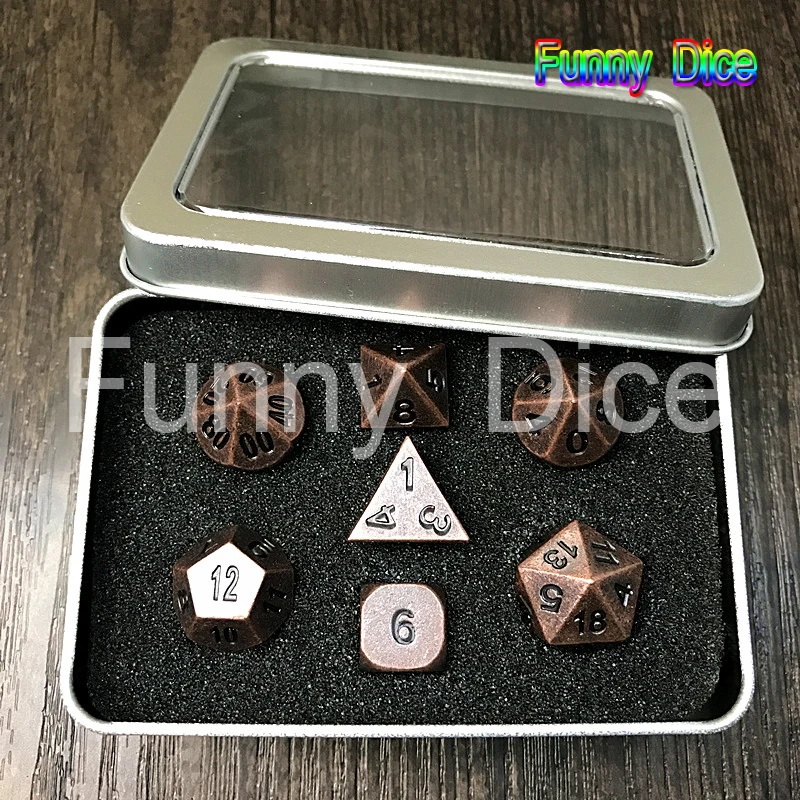 Новый металлический 7pcs-Die набор D4 D6 D8 D10 D % D12 D20 для настольных игр Rpg Dados Jogos Dnd