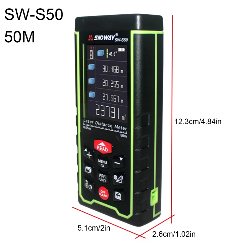 Лазерный дальномер SNDWAY многоцелевой Камера SW S50 IP 54 цифровой ленты Угол 125 мм x 27