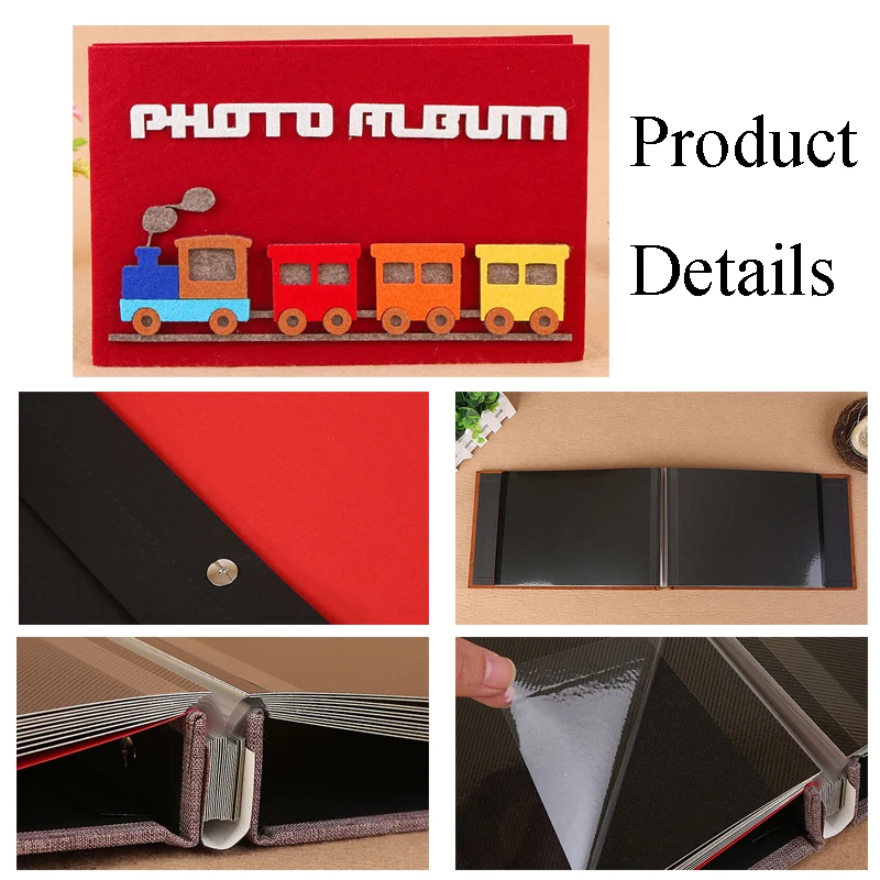 12 дюймов 40 страниц большой фотоальбом самоклеющиеся Дети Рост запись милый поезд