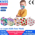 Детские маски Kn95 с рыбками fpp2, 4-слойная Корейская маска для лица, черная FFP2