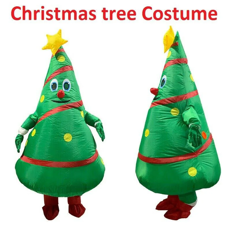 Newly Inflatable Christmas Tree Costume Adults Blow Up Suit Halloween Party Cosplay Mascot m99 |