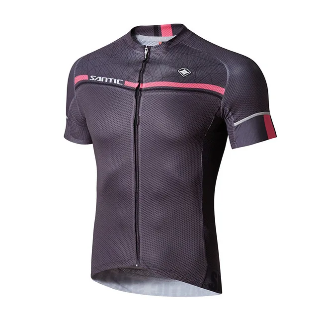 WM7C02107G Santic 8 стиль мужской короткий рукав Велоспорт Джерси лето дышащий MTB дорожный велосипед Топ быстросохнущая Pro Спорт на открытом воздухе Футболка с рисунком "Верховая езда" - Цвет: WM7C02107G