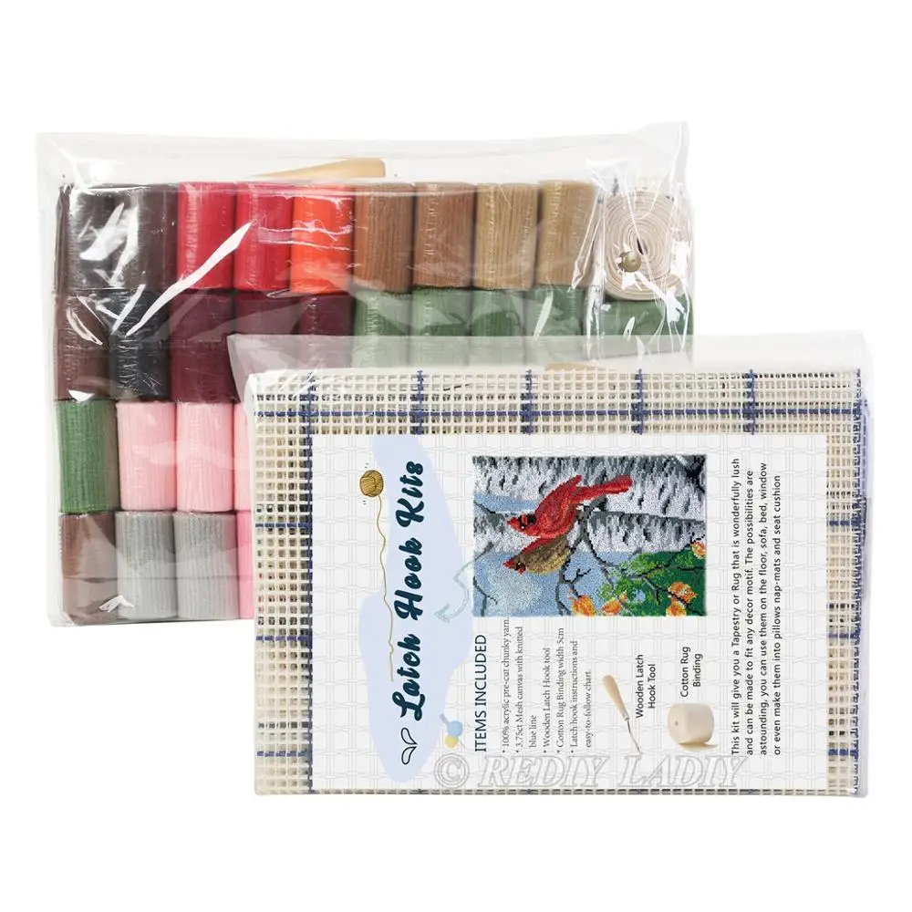 Latch Hook Rug Spring Landscape Chunky Yarn Tapestry Kit Crocheting Cushion Mat DIY Carpet Needlework Hobby &amp Crafts 85*58cm | Дом и сад