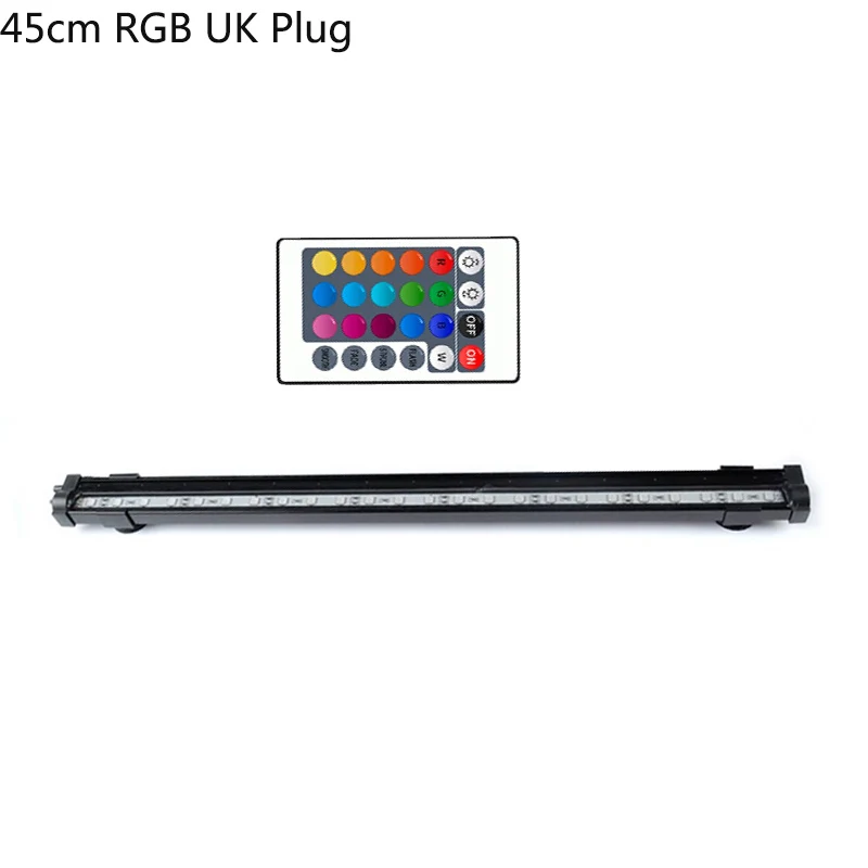 45cm RGB UK Plug Аквариум светодиодный бар светильник Водонепроницаемый садок для рыбы светильник 23/30/45/52 см подводный Водолей лампа Аквариумы Декор Светильник Инж - Цвет: 45cm RGB UK Plug