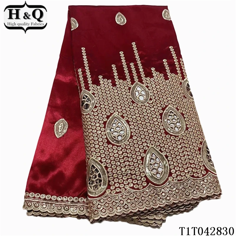 

H&Q 2021 latest high class hole design george lace fabric indian george wrappers african silk george lace fabric For party dress