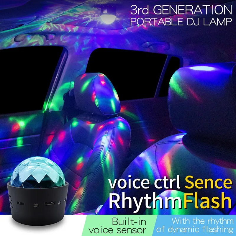 Decorative Lamp Car Lights LED DJ RGB Colorful Party Decoration Stage Effect Auto USB Recharge | Автомобили и мотоциклы