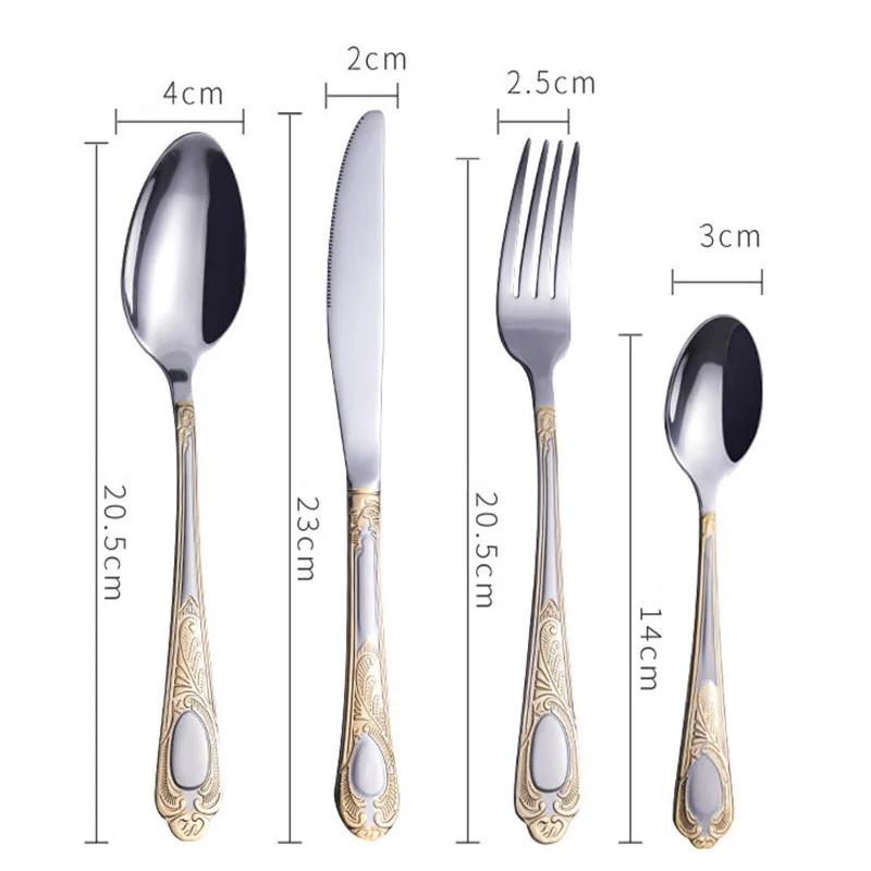 Высокое качество голова Медуза золотые столовые приборы из нержавеющей стали