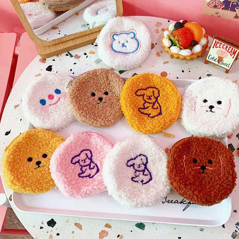 Новый милый длинный плюшевый Кошелек для монет с изображением облаков и медведей