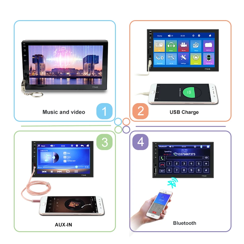 Автомагнитола 7 дюймов сенсорный MirrorLink Android плеер 2 Din MP5 Авторадио Bluetooth Камера