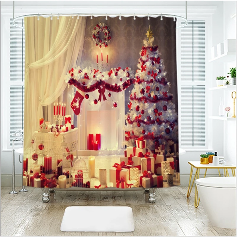 Утолщенная имитация льняной занавески для душа прочная гостиничная