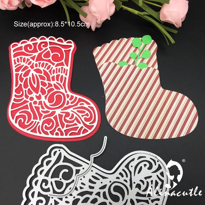 Die Cut Metal Cutting Dies Christmas Sock Scrapbooking Album Papercraft Handmade Card Stencil Cutter Punch Die Alinacutle