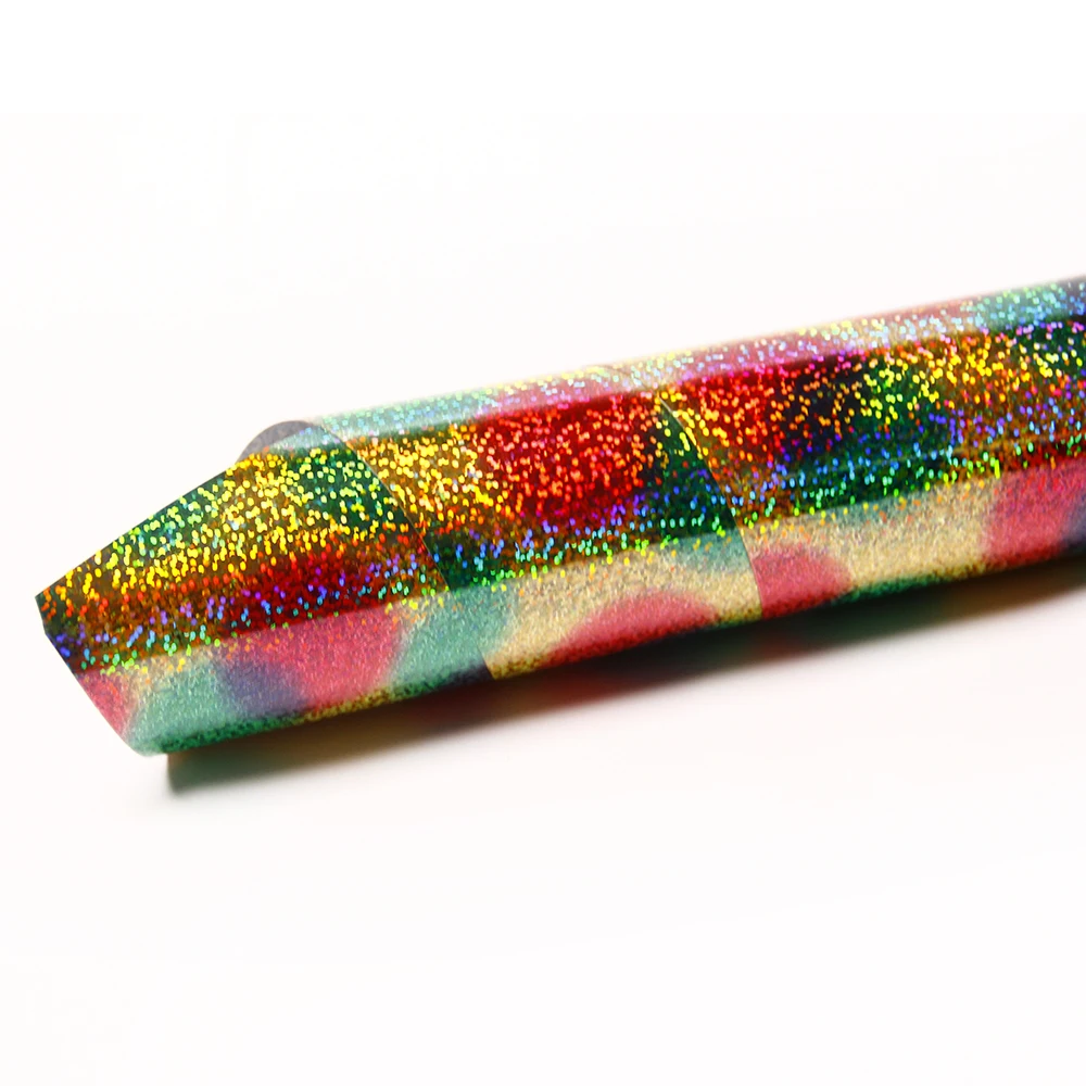 Круглый мульти Радужный голографический ПУ HTV теплопередача виниловая железная