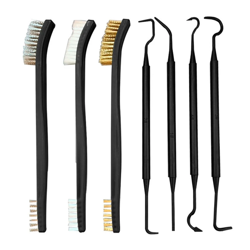 

17cm Three Brush Four Hook Cleaning Tool Set Spray Gun Pipe Cleaning Tool Accessories Gun Brush Cleaning Tool Set
