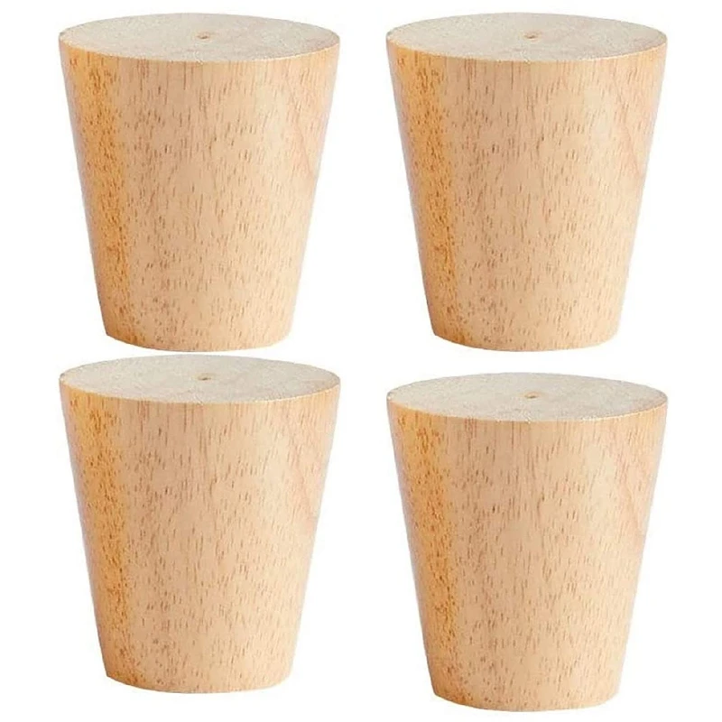 

4 Pieces of 6cm High Furniture Feet Sofa Support Feet Solid Wood Bed/TV Cabinet/Coffee Table Replacement Feet