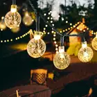 Светодиодная гирлянда на солнечной батарее, двухфункциональный садовый шнурок с лампочками, Рождественский декоративный уличный светсветильник льник
