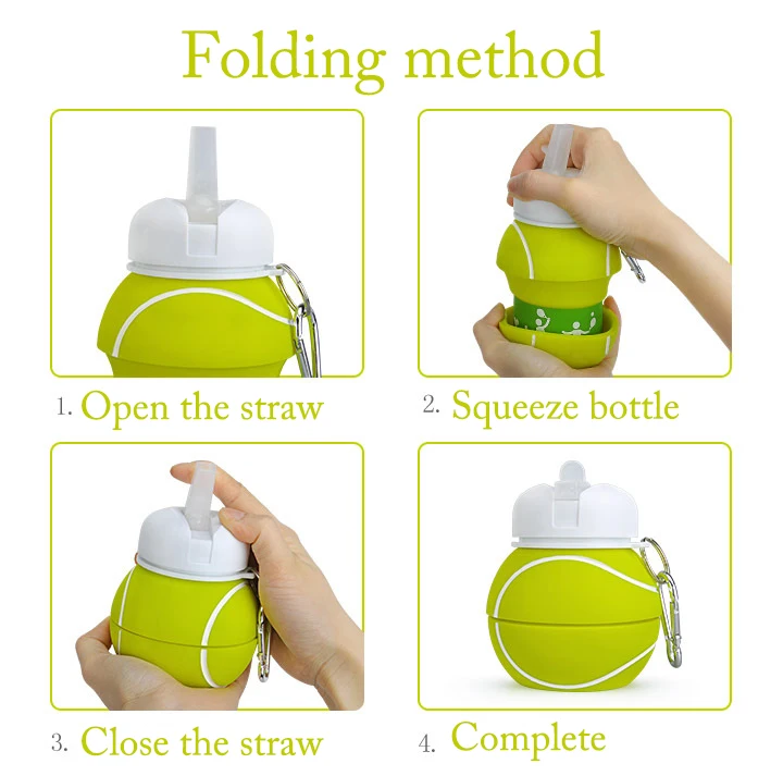 Folding Water Bottle Leakproof Portable Sports Plastic Kettle Travel Hiking Office School Healthy Material Kids Water Bottle