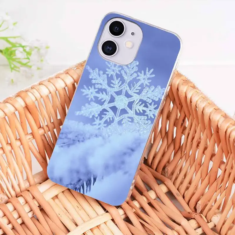 

Christmas Snowflake Phone Case coque fundas for iphone 12 11 PRO MAX X XS XR 5S 6S 7 8 PLUS SE 2020