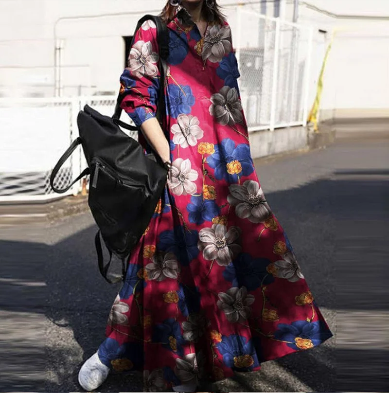 

Ramadan Eid Muslim Women Dress Mubarak Floral Print Abaya Dubai Turkey Arabic Jalabiya Prayer Hijab Dress Robe Femme Kaftan 2021