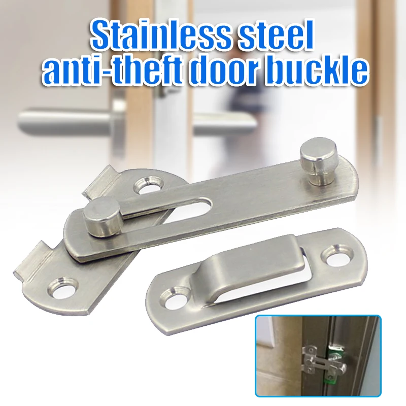 

Door Hasp Latch Anti Theft Lock Door Chain Stainless Steel Safety Door Gate Latches For Home PLYED889