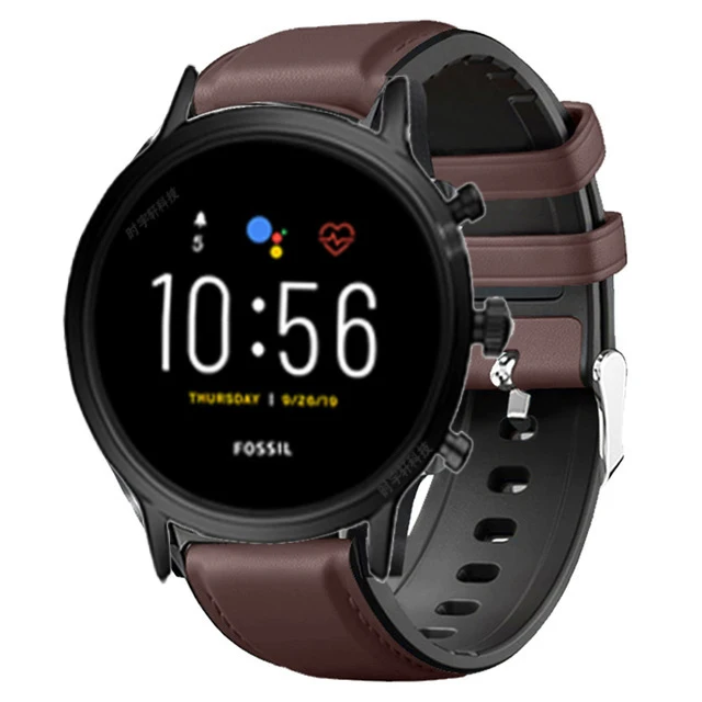 Ремешок из силикона и кожи для Fossil Gen 5 Carlyle HR Julianna ремешок Sport 43 мм/Q Explorist 4 |